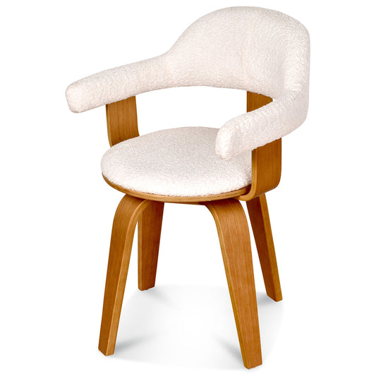 Chaise en moumoute blanche/beige - La Brocante de Clémence