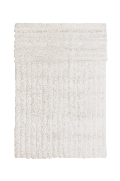 Tapis 100% laine - Blanc traits dans la trame