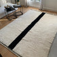 Tapis Béni Ouarain - Blanc trait noir central